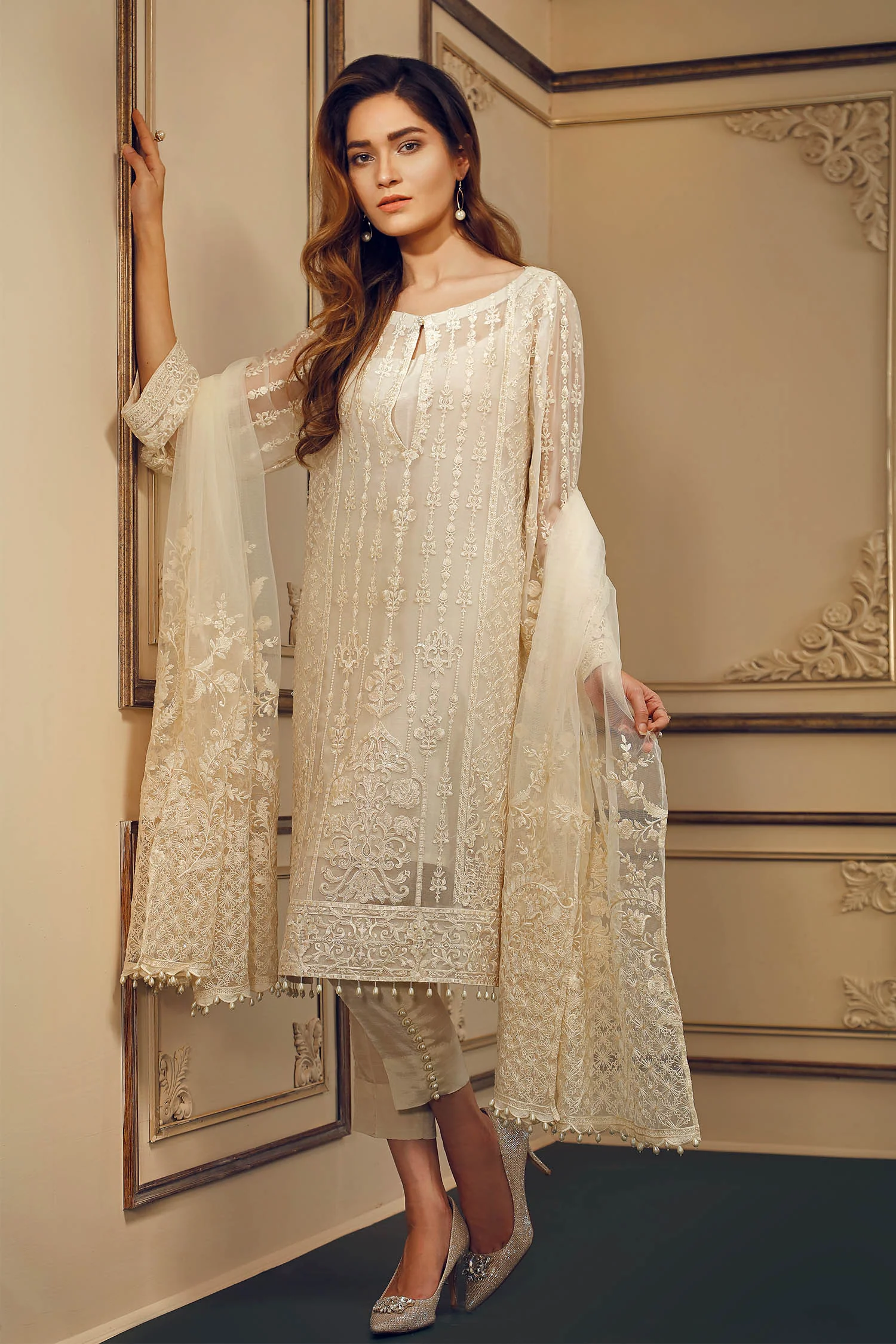 EMBROIDERED CHIFFON CH03-09 STITCHED
