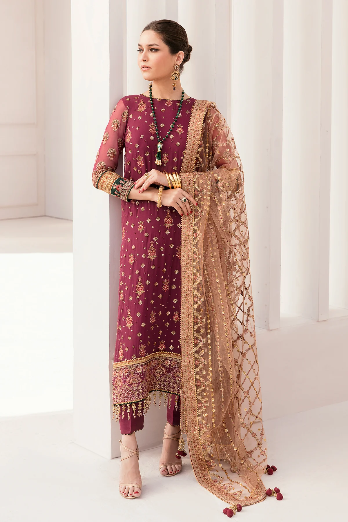 EMBROIDERED CHIFFON CH11-02 STITCHED