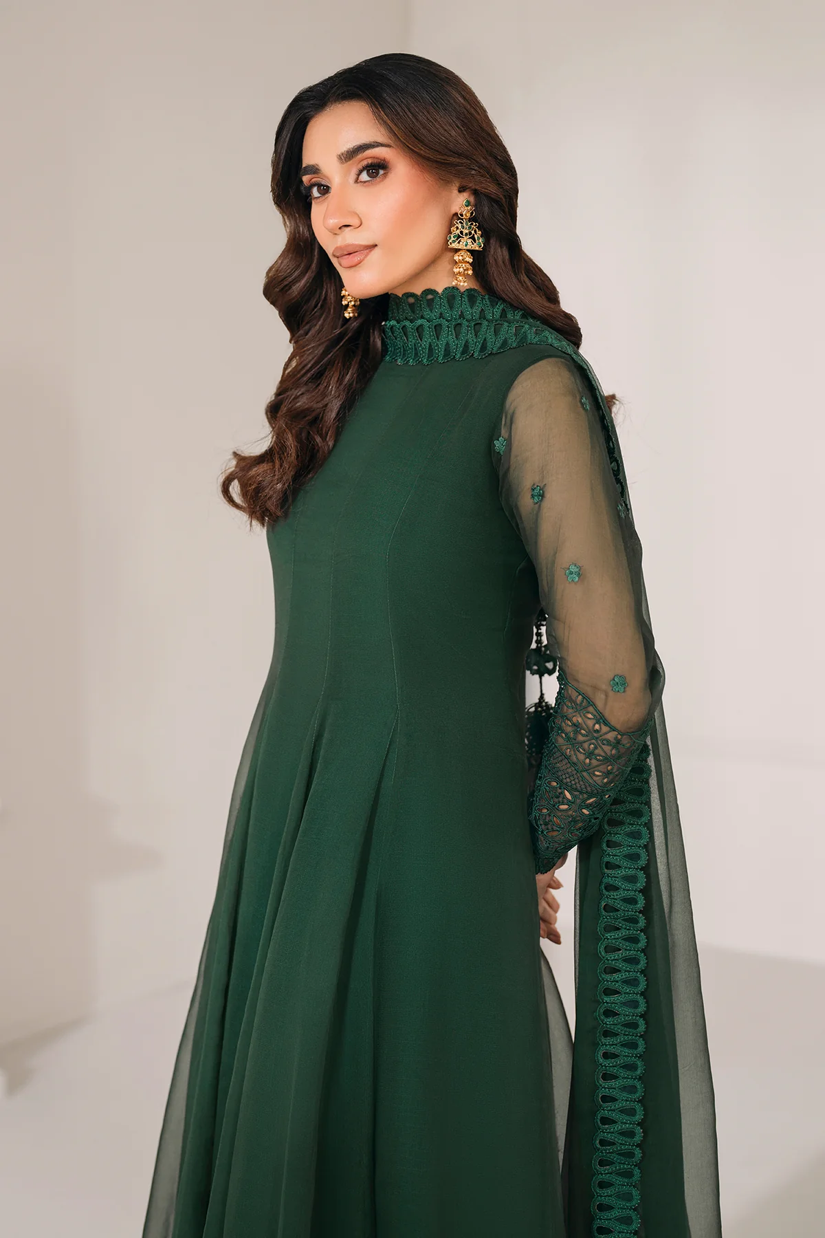 EMBROIDERED CHIFFON FROCK PR-1120 - Image 3