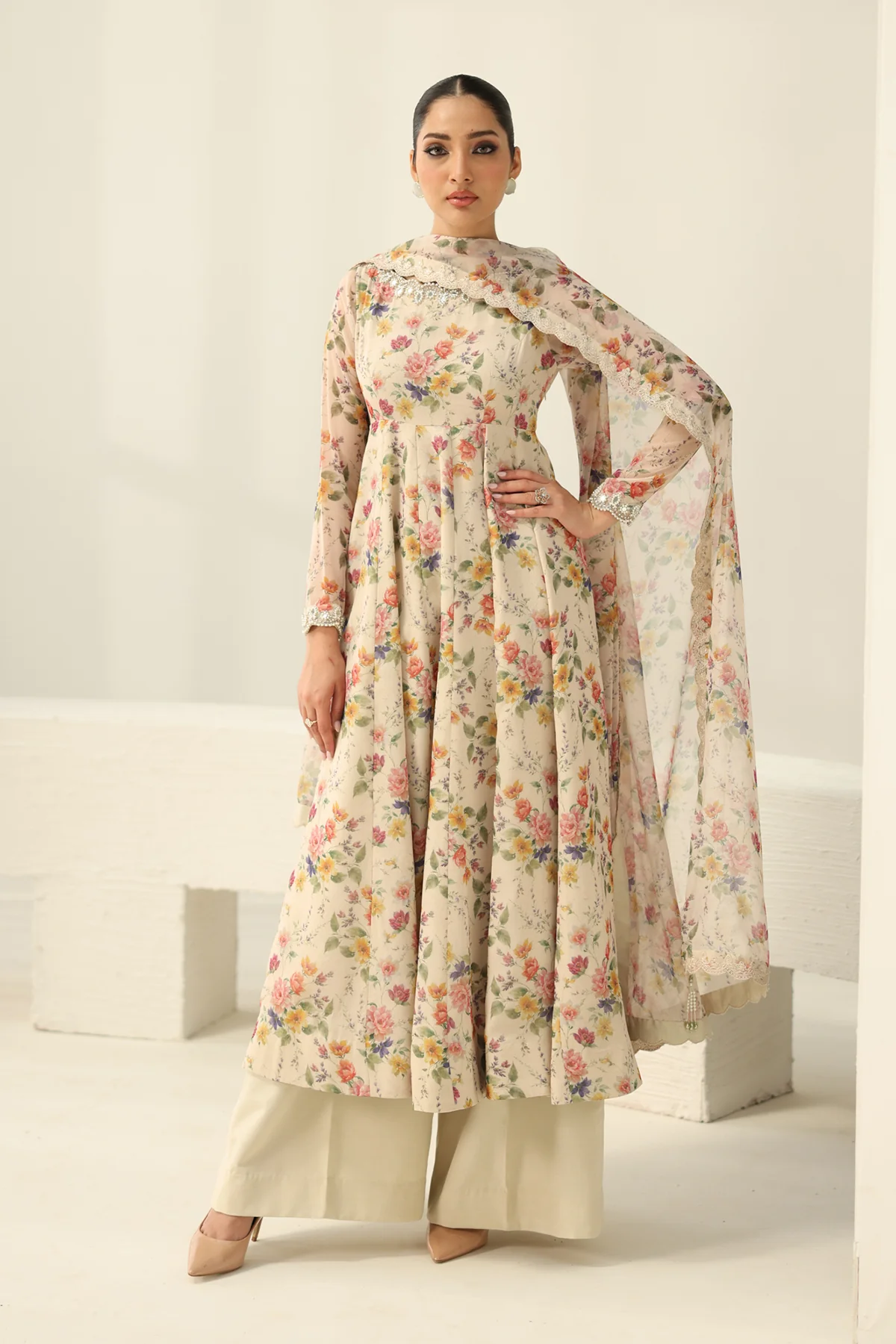 EMBROIDERED CHIFFON PR-1159