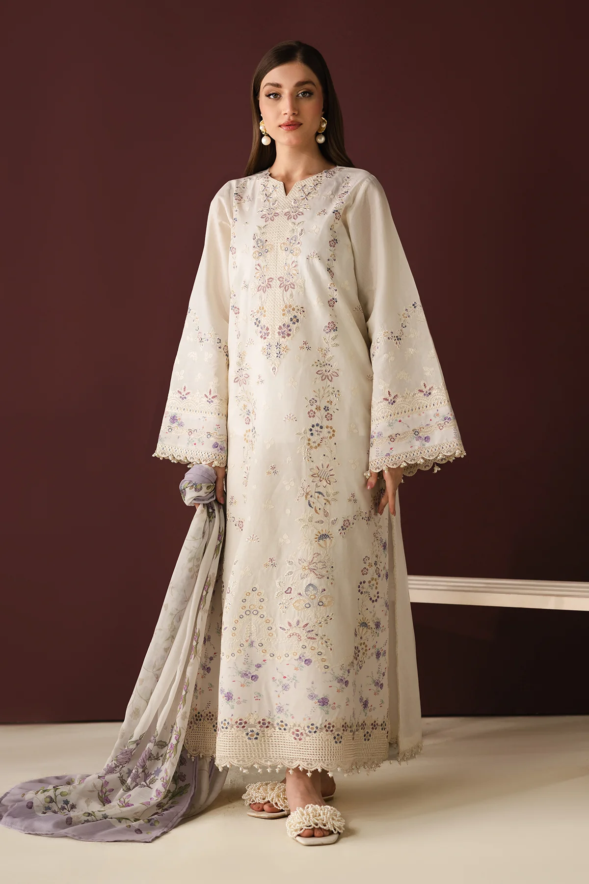 EMBROIDERED JACQUARD LAWN SF-4433