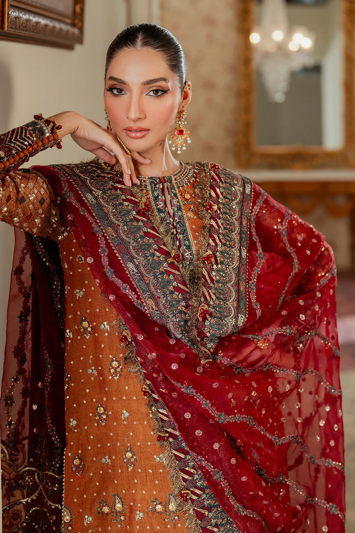 EMBROIDERED NET CH13-01 UNSTITCHED - Image 21