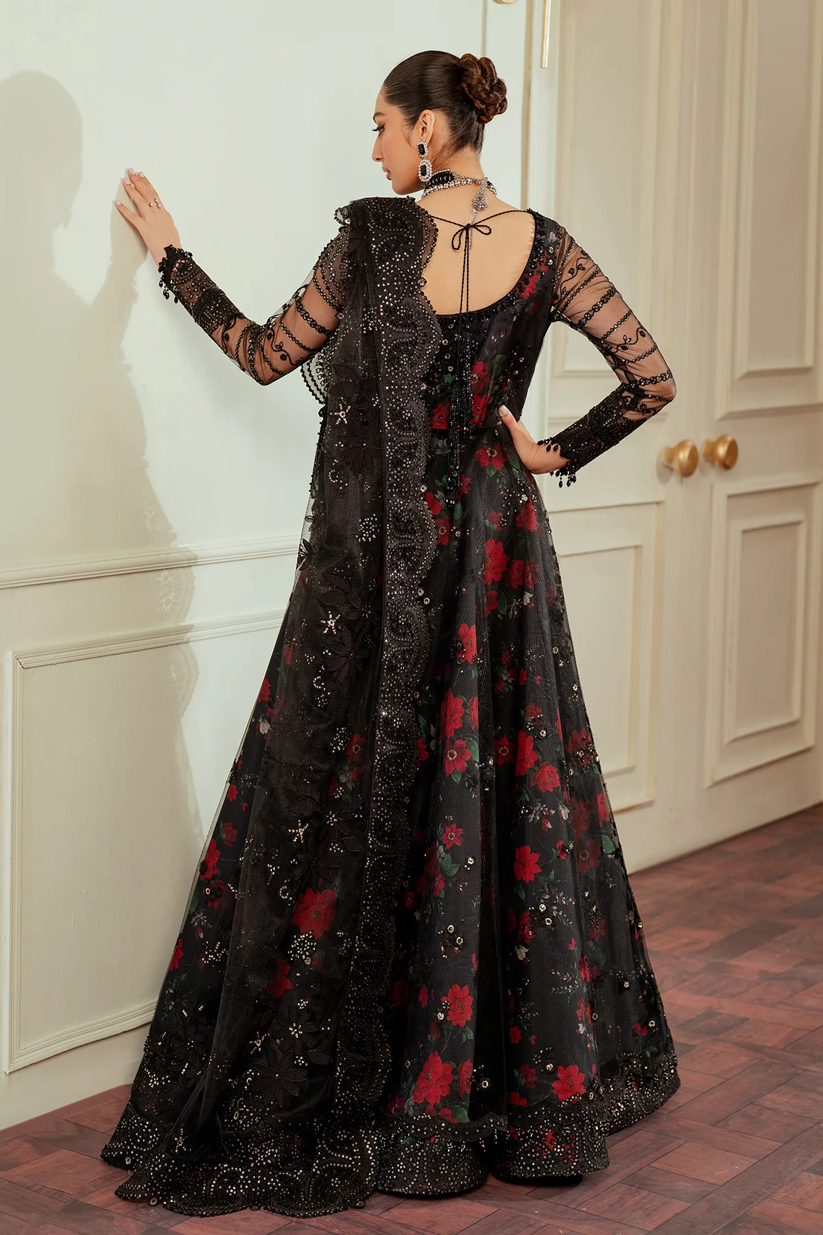 EMBROIDERED NET CH13-05 UNSTITCHED - Image 6