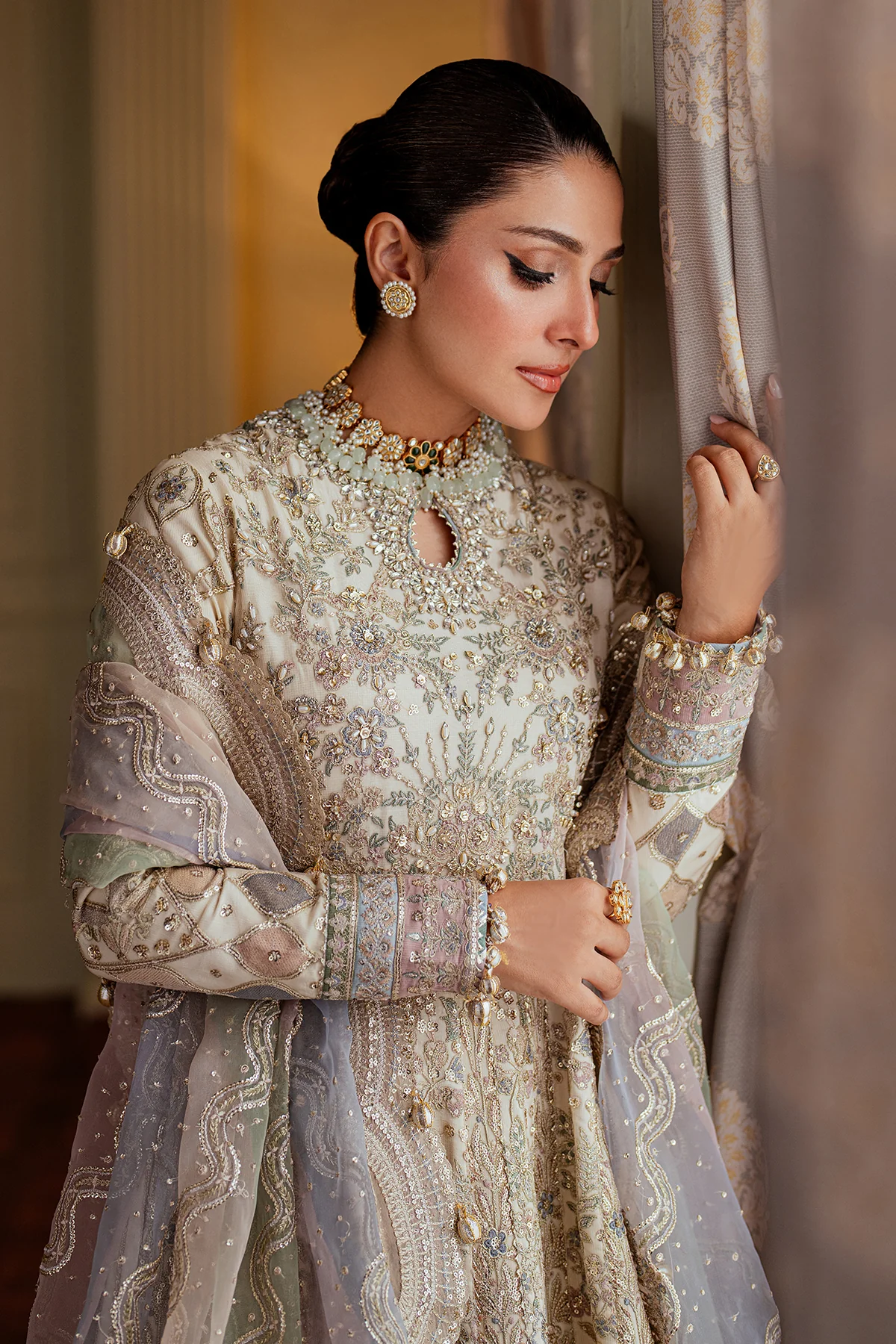 EMBROIDERED NET CH13-06 UNSTITCHED - Image 11