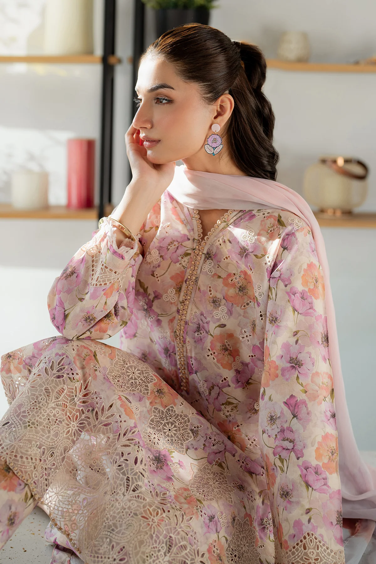 EMBROIDERED PRINTED LAWN UF-4099 - Image 5