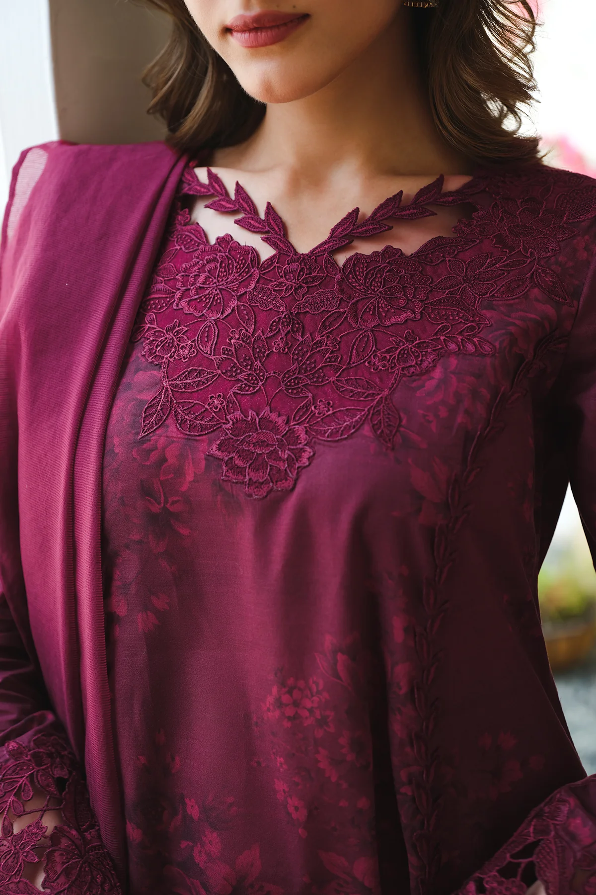 EMBROIDERED PRINTED LAWN UF-645 - Image 3