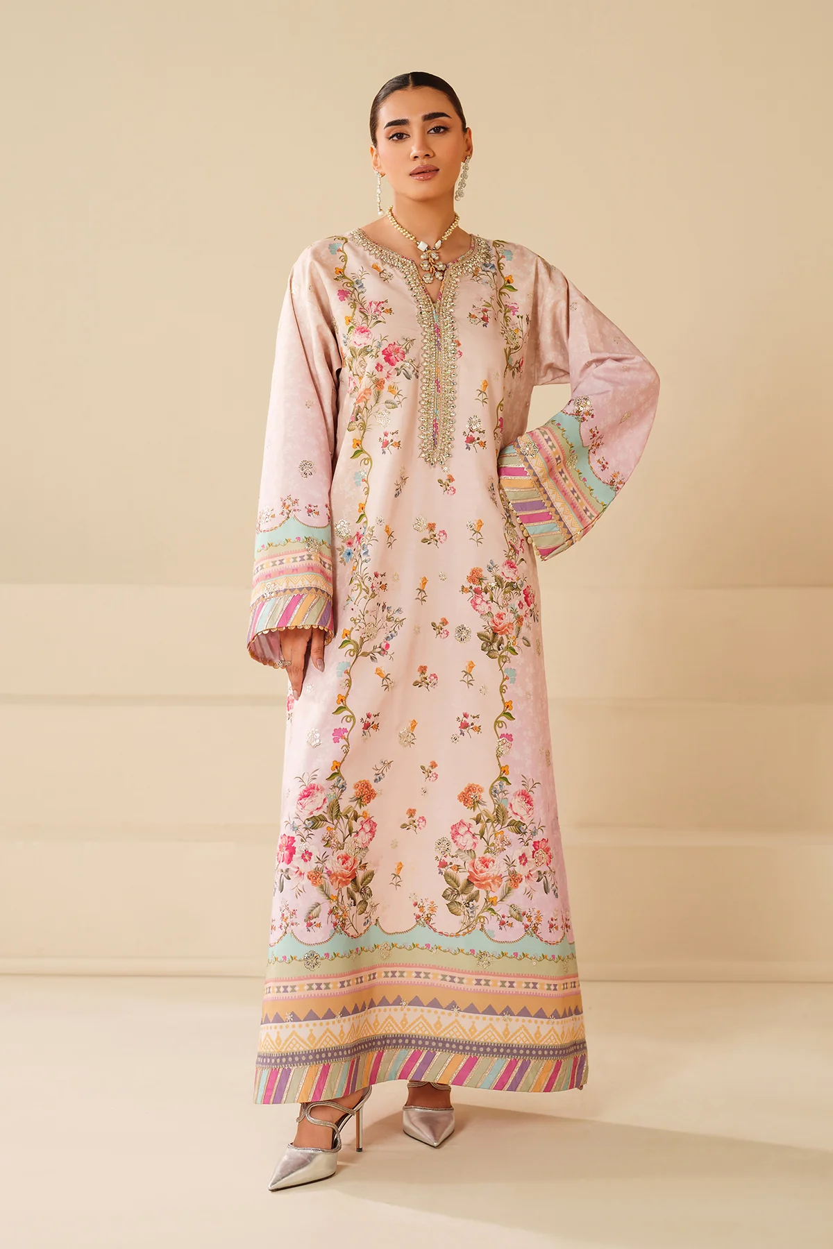 EMBROIDERED RAW SILK PR-1181