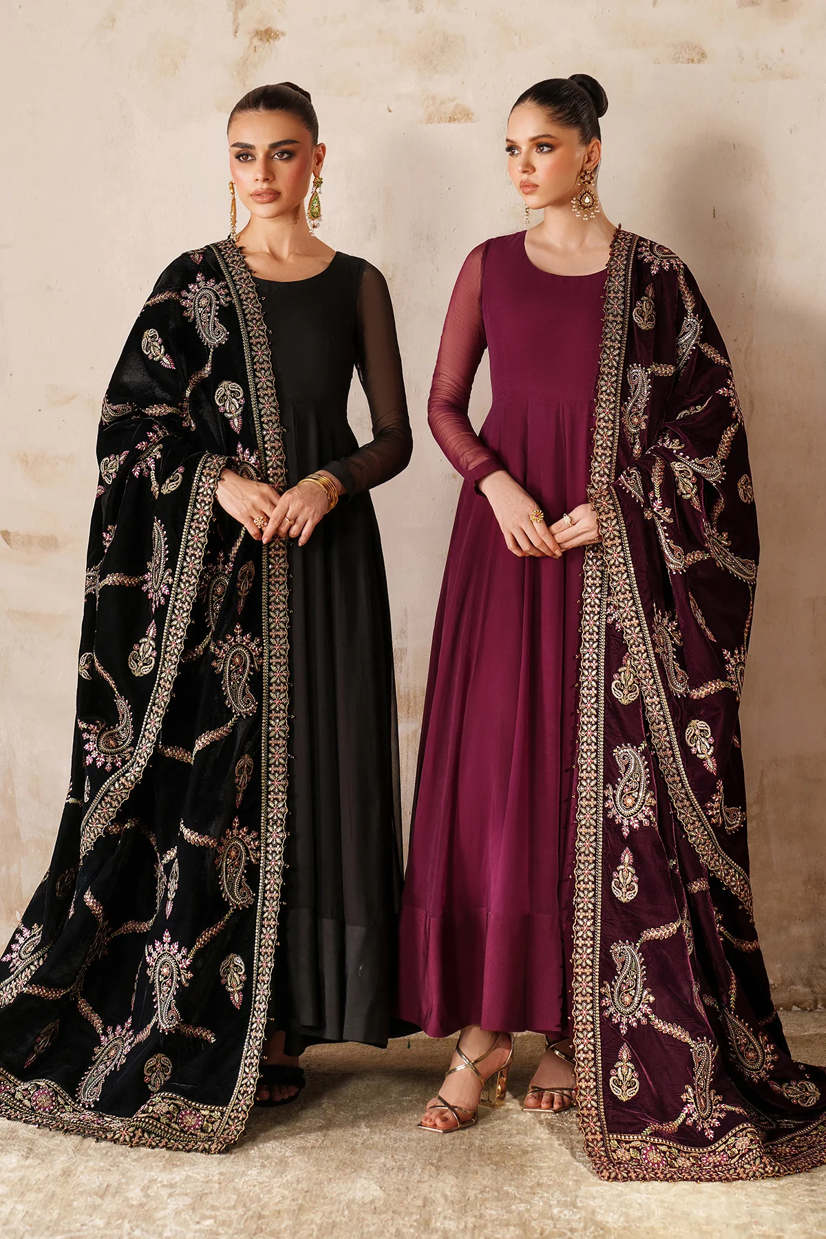 EMBROIDERED VELVET SHAWL VS-62 - Image 6
